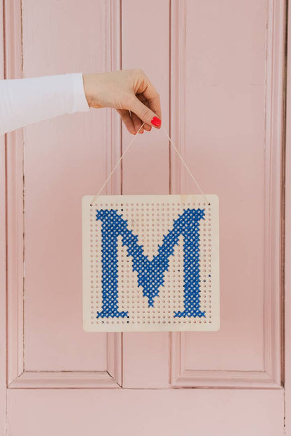 Kit de point de croix sur pegboard - Bleu | Cotton Clara