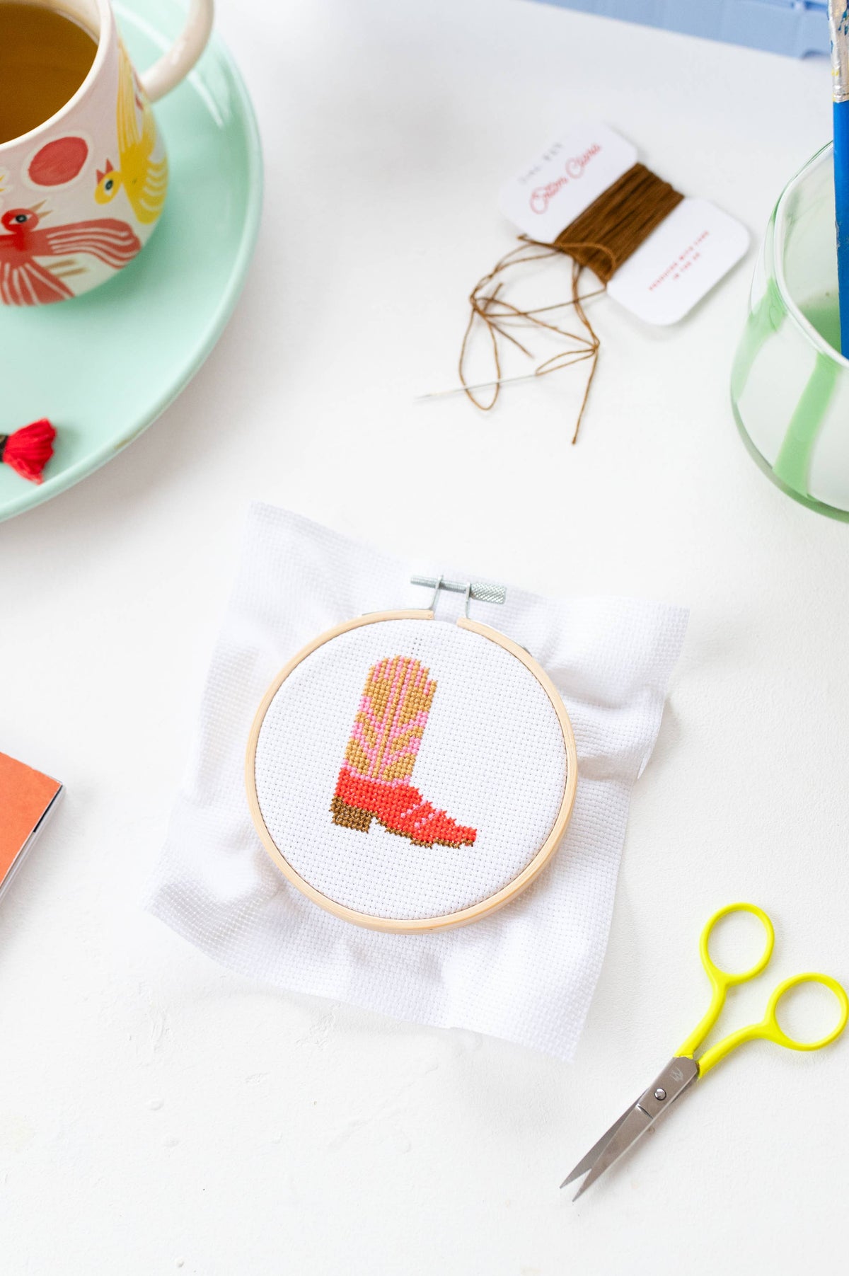 Kit de point de croix - Botte de cowboy | Cotton Clara