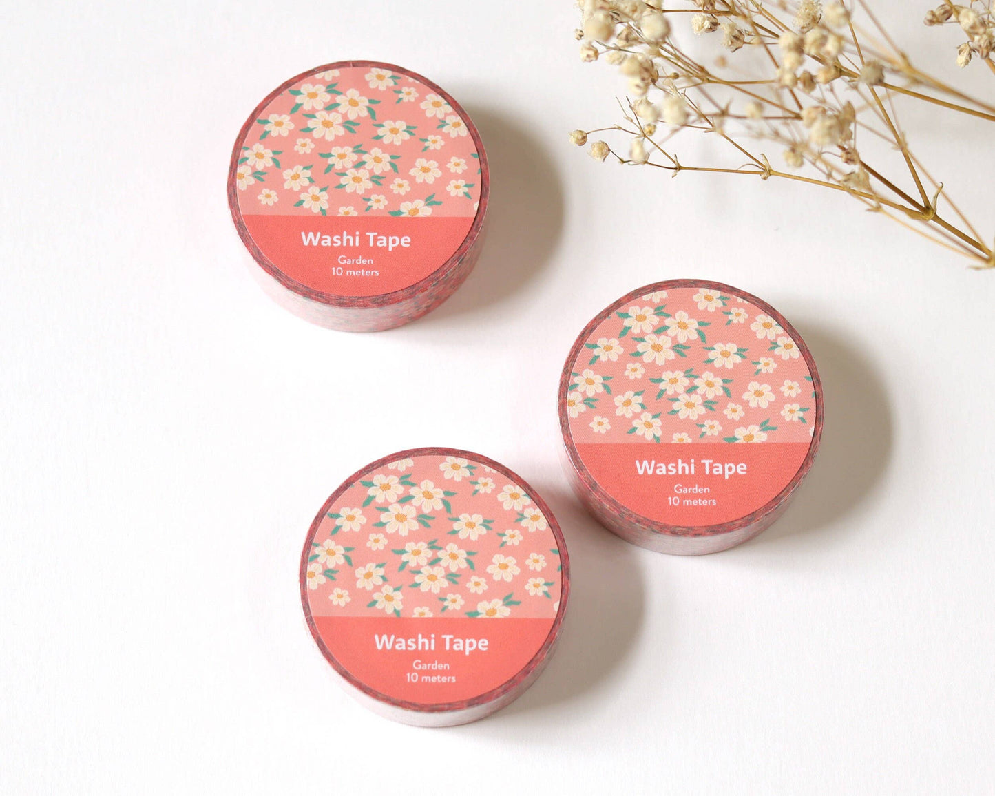 Ruban Washi Floral Rose Blush