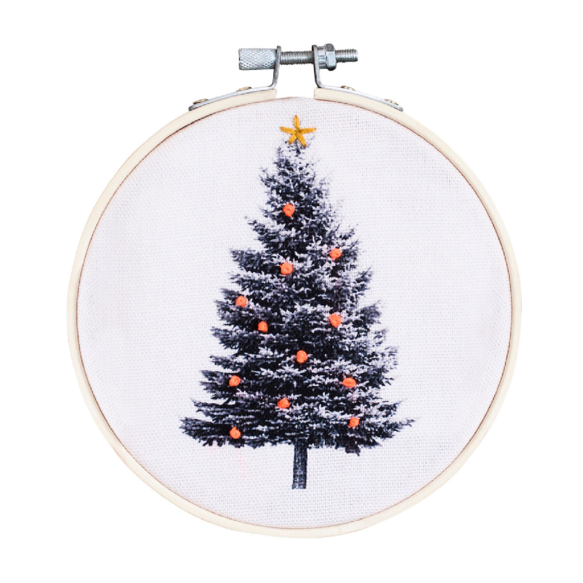 Customizable Christmas tree embroidery kit