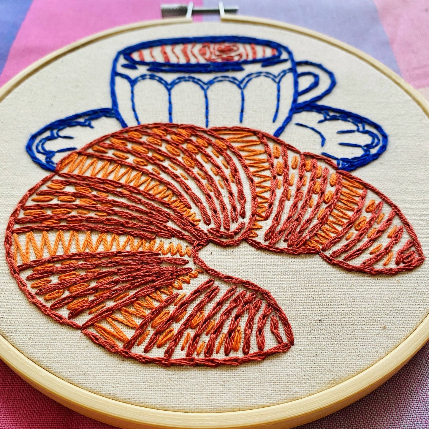 Complete Croissant Embroidery Kit