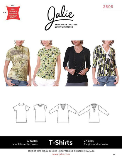 T-Shirt pour femmes et filles 2805 | Patron papier - Jalie