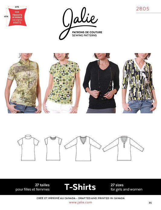 T-Shirt pour femmes et filles 2805 | Patron papier - Jalie