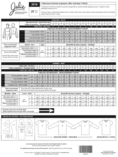 Men's T-shirt 2918 | Paper Pattern - Jalie