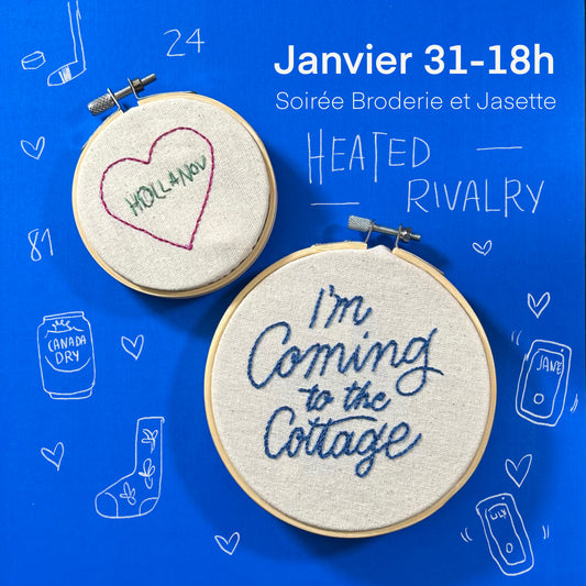 Soirée Broderie et Jasette - Heated Rivalry à Montréal