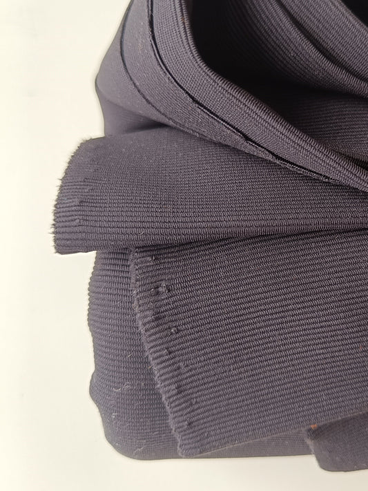 Tissu à maillot côtelé noir - Coupon #333
