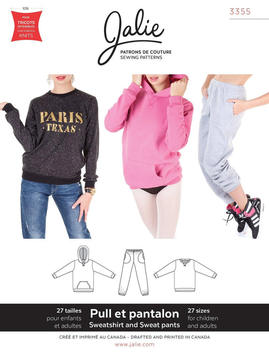 Sweater and sweatpants 3355 | Paper pattern - Jalie