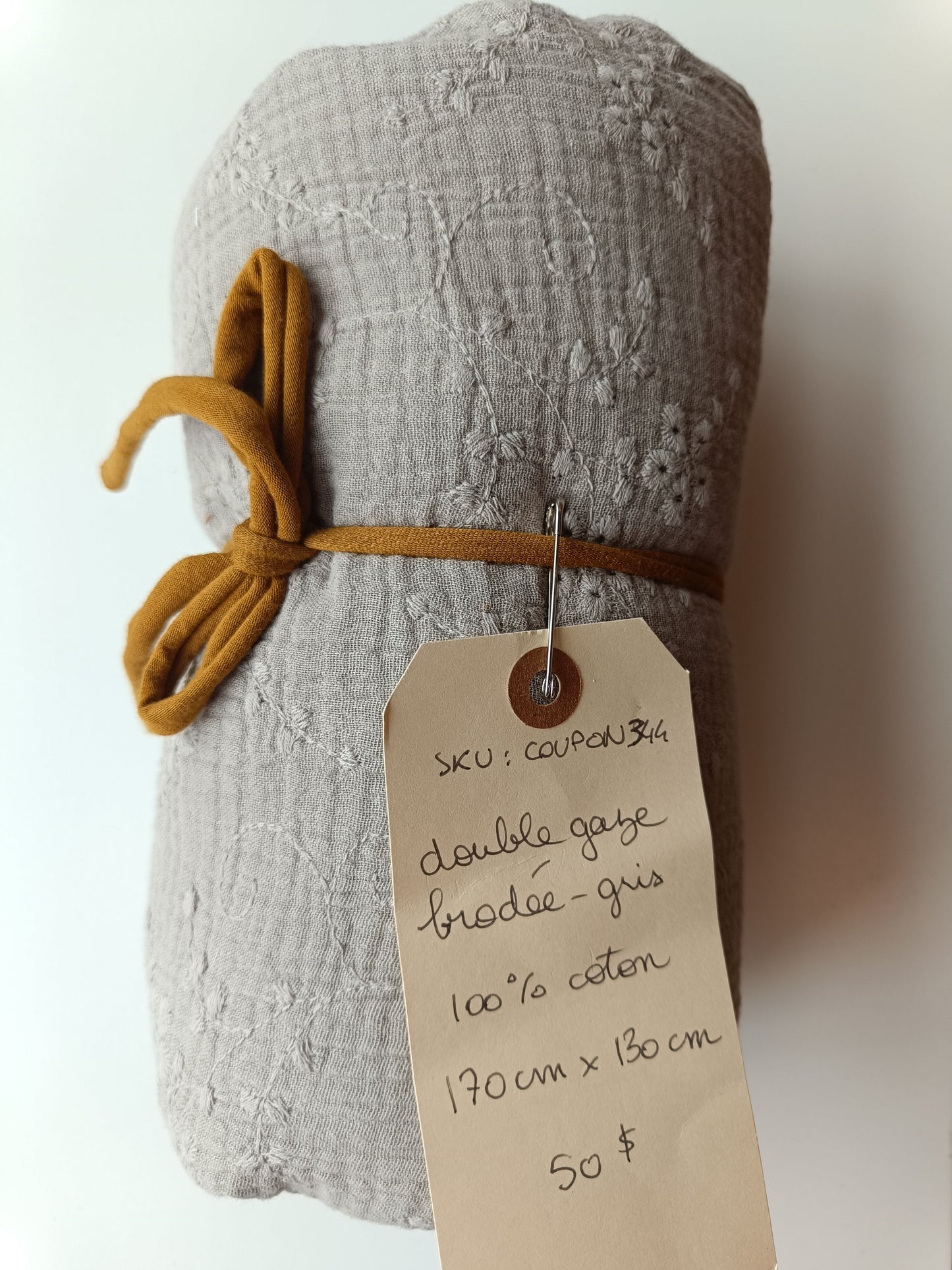 Double gaze brodée - Coupon #344