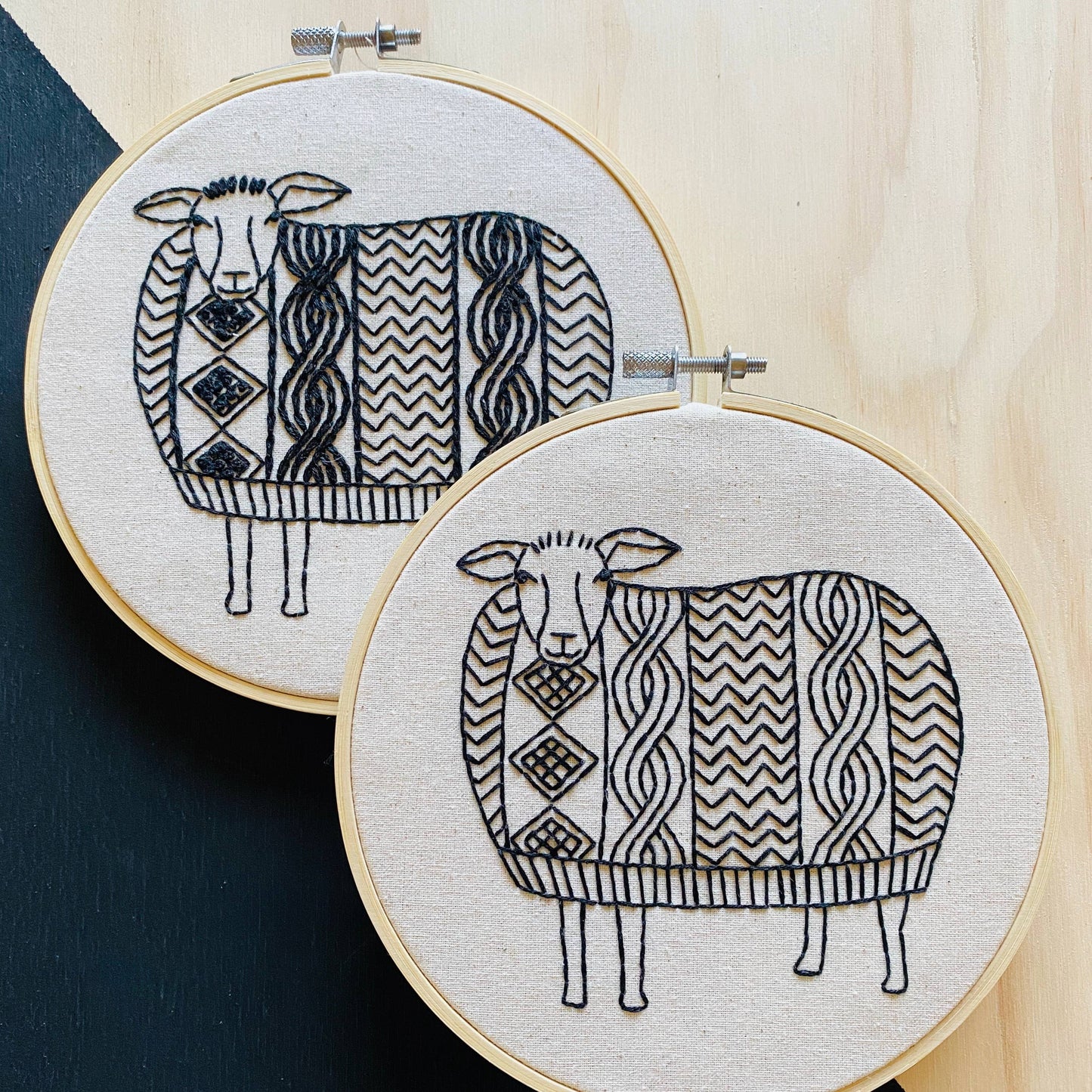 Complete Embroidery Kit Sheep in Sweater "Sweater Weather"
