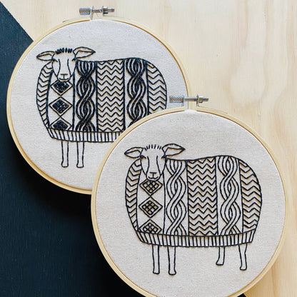 Complete Embroidery Kit Sheep in Sweater "Sweater Weather"