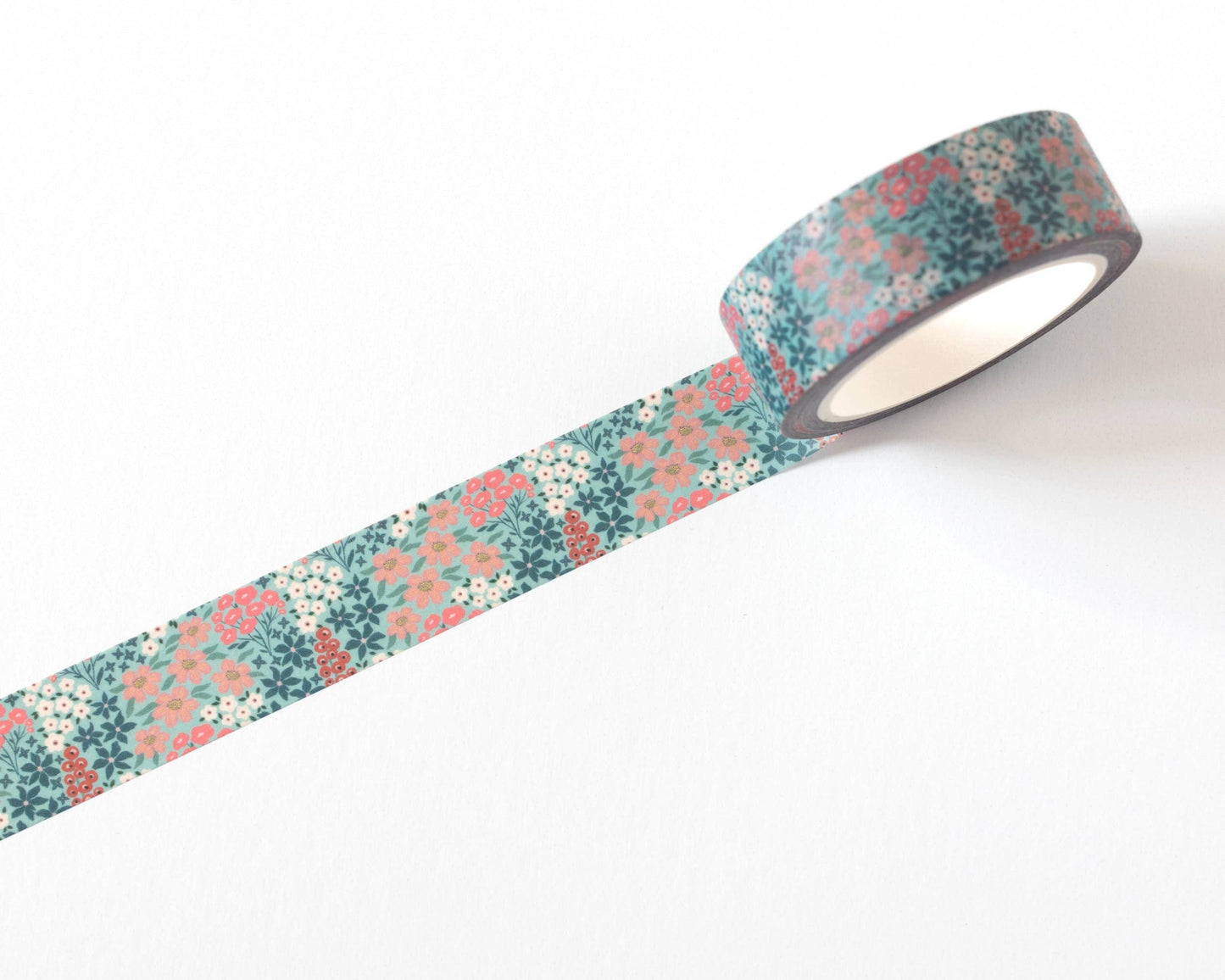 Ruban Washi Floral Jardin Sarcelle