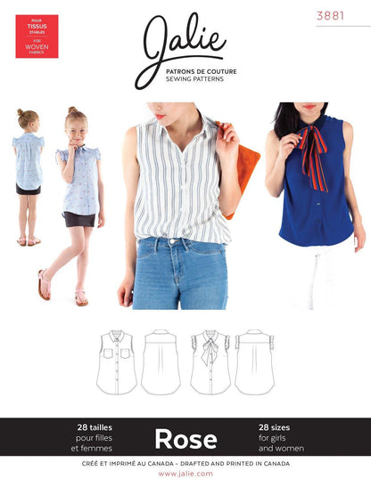ROSE sleeveless blouse 3881 | Paper pattern - Jalie
