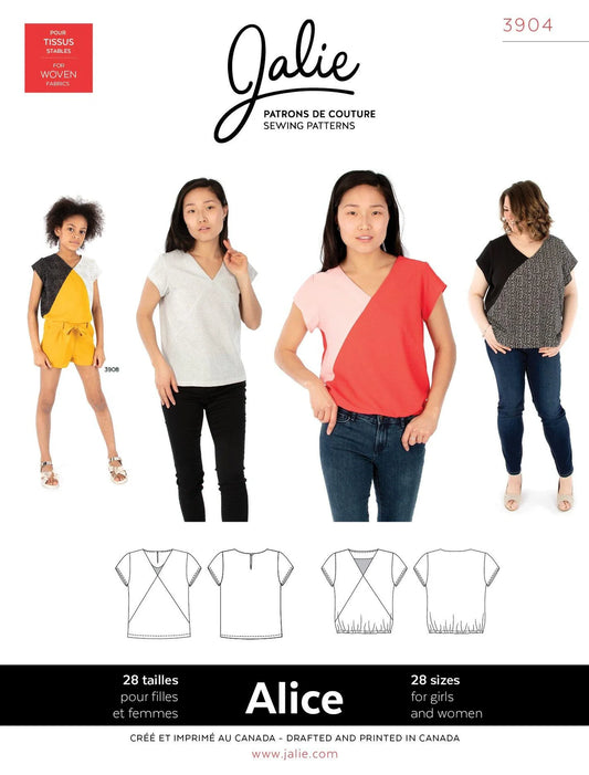 Blouse col V ALICE 3904 | Patron papier - Jalie