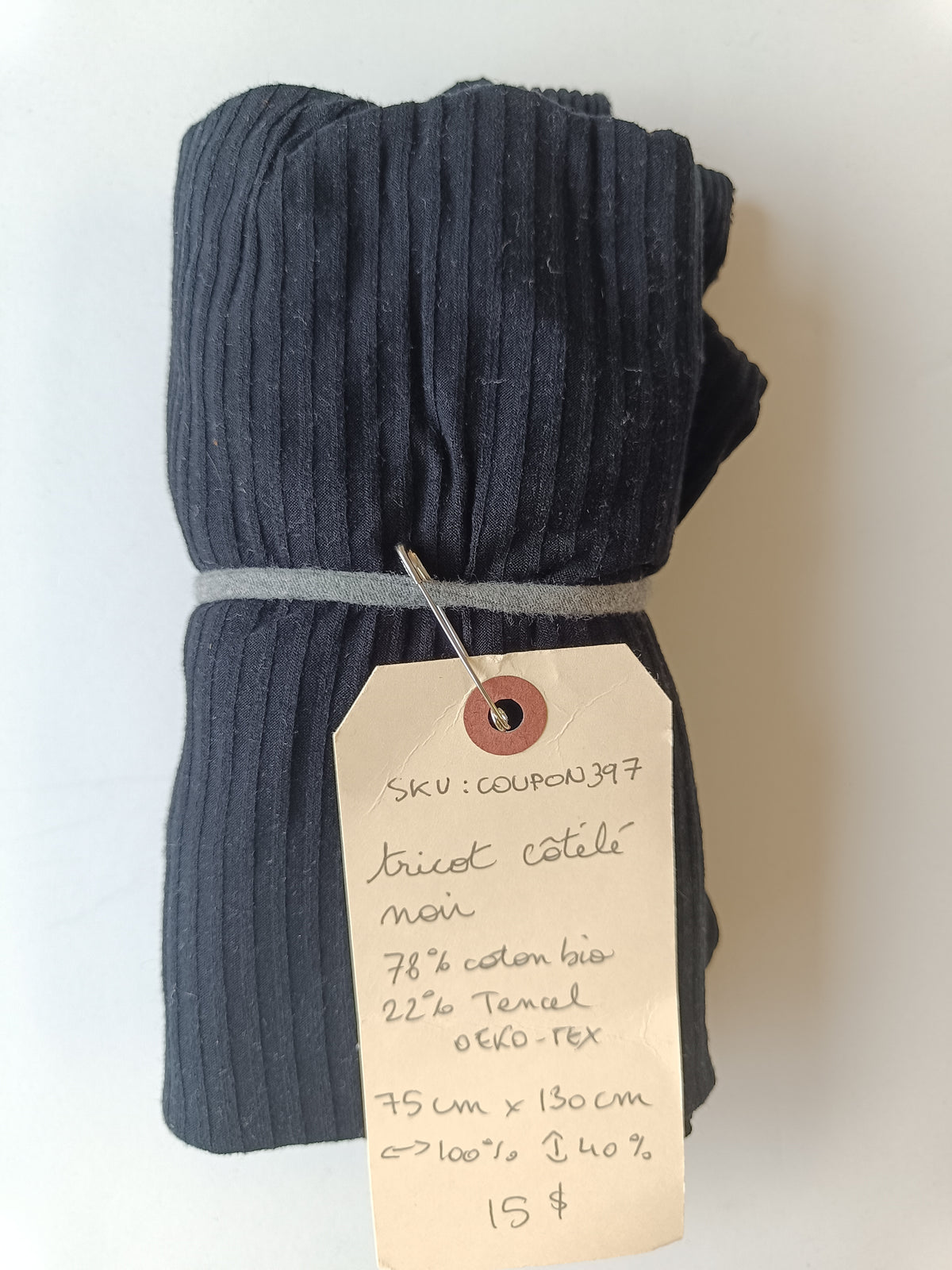 Tricot côtelé coton/tencel - Coupon #397