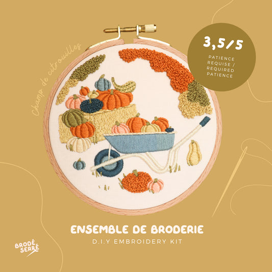 Ensemble de broderie - Champ de citrouilles - BRODÉ SERRÉ