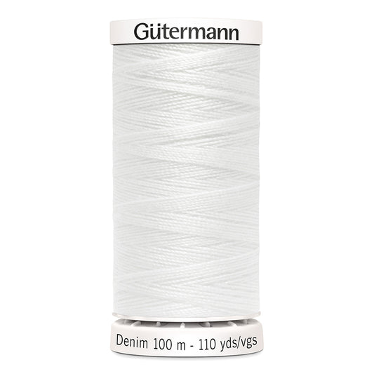 Fil à coudre - Denim - Blanc - GÜTERMANN