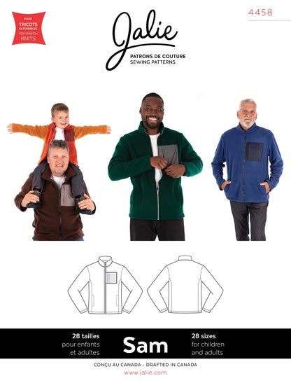 Veste polaire classique SAM 4458 | Patron papier - Jalie