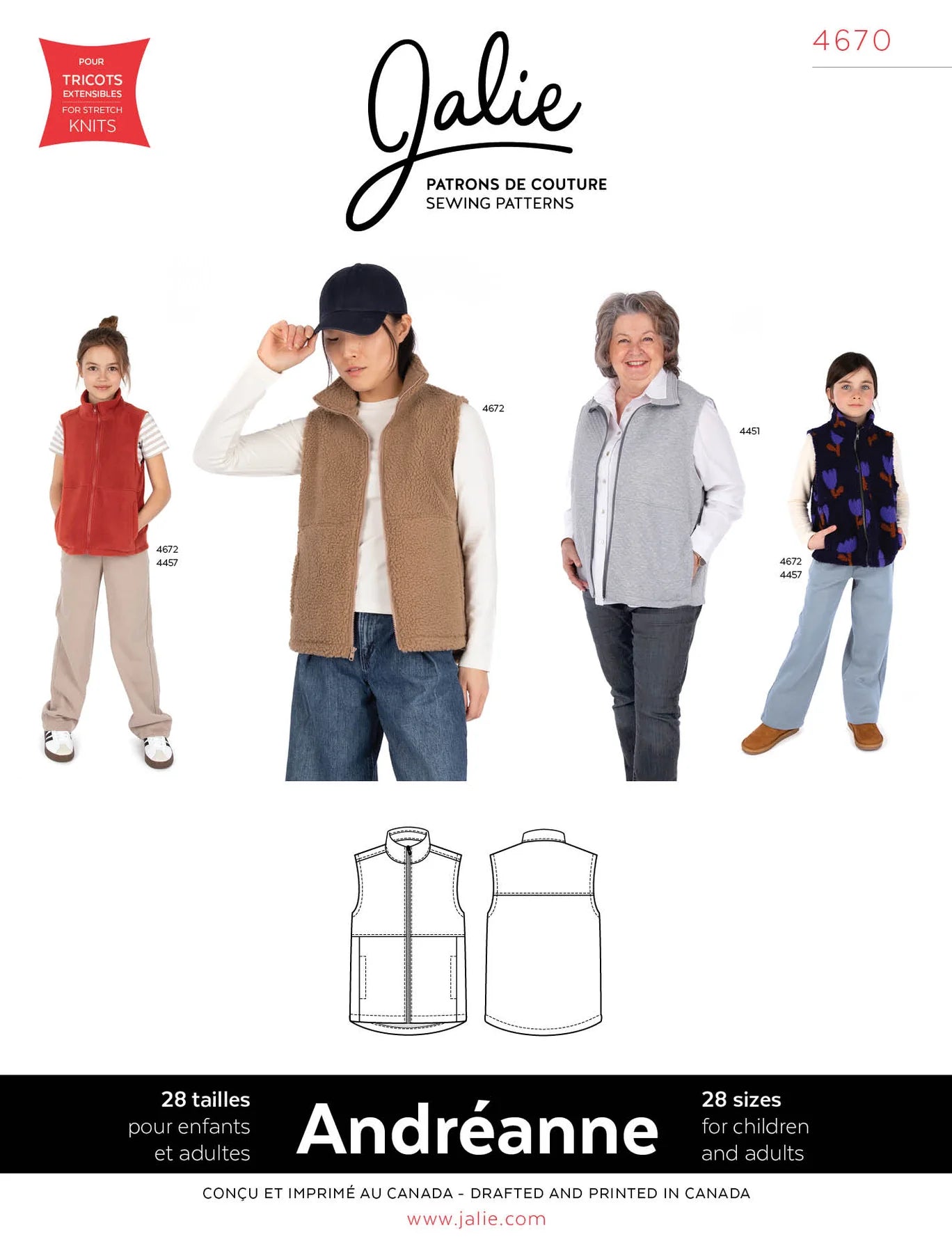 ANDRÉANNE 4670 Hiking Jacket | Paper Pattern - Jalie