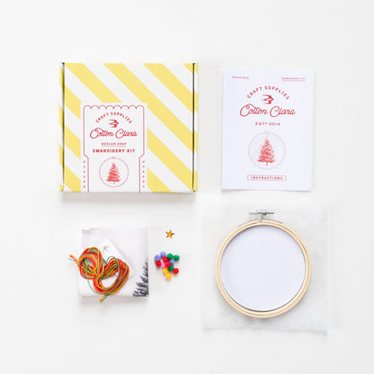 Customizable Christmas tree embroidery kit