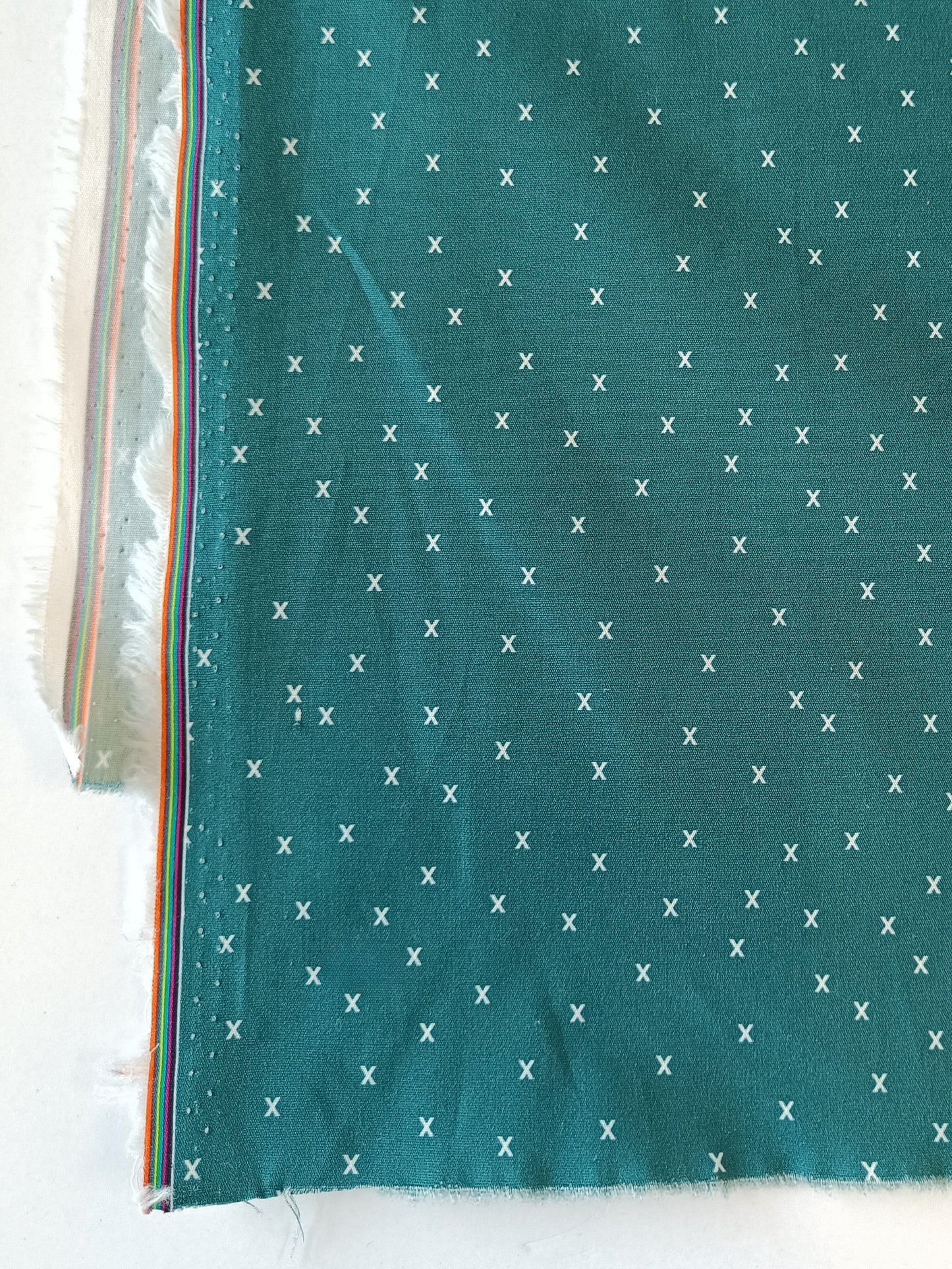 Cotonnade émeraude - petits X