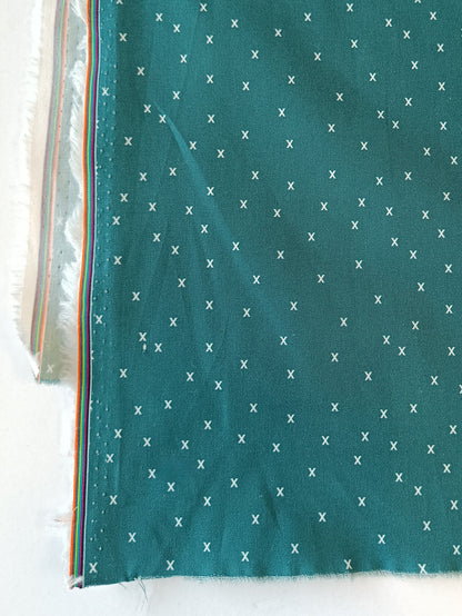Cotonnade émeraude - petits X