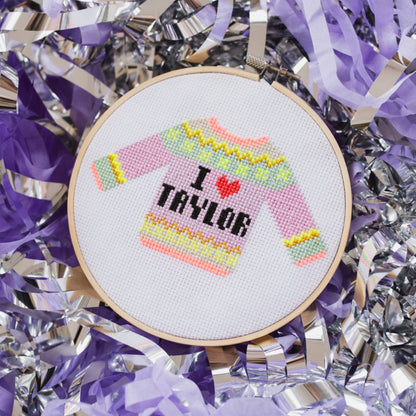 Kit de point de croix - « I Love Taylor » | Cotton Clara
