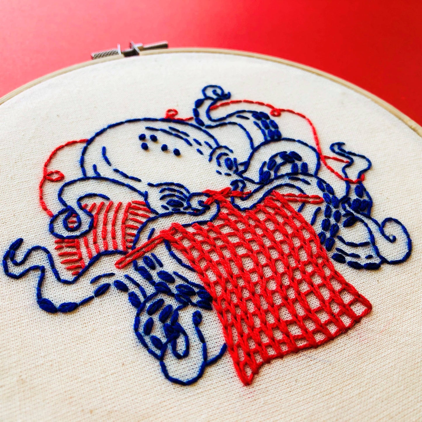 Kit de broderie complet Tricot de pieuvre