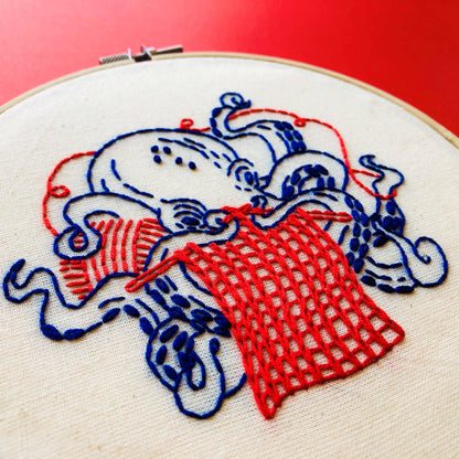 Kit de broderie complet Tricot de pieuvre