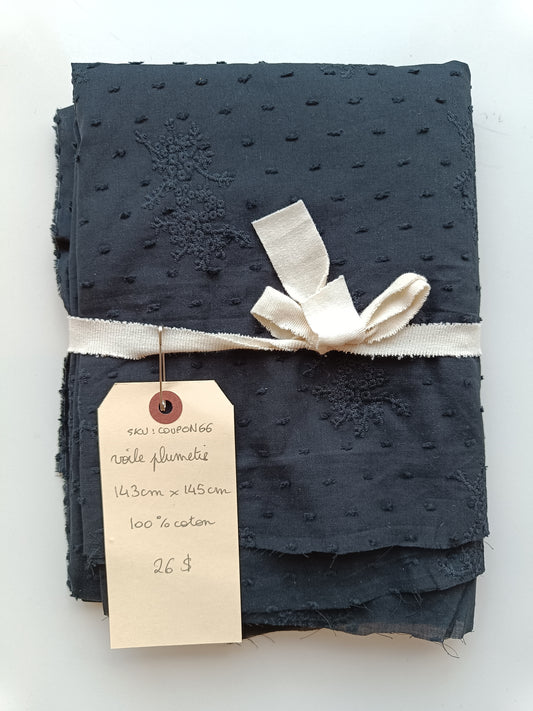 Black Embroidered Cotton Voile - Coupon #66