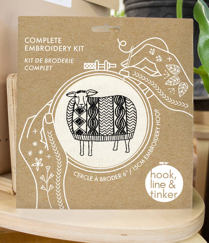 Complete Embroidery Kit Sheep in Sweater "Sweater Weather"