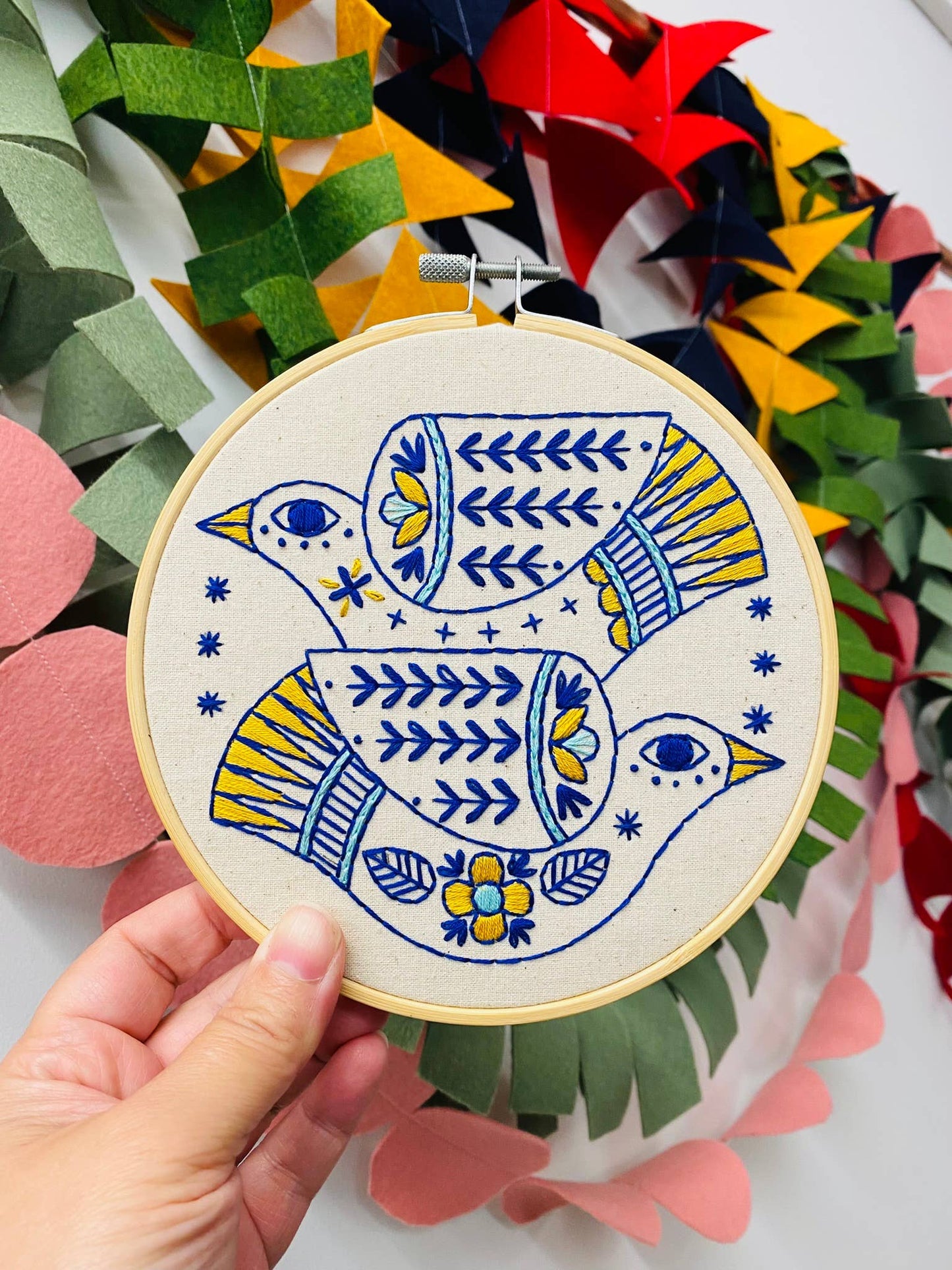 Complete Turtle Doves Embroidery Kit