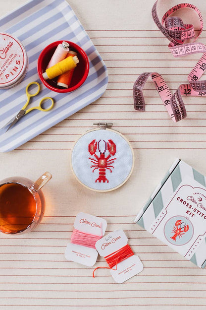 Lobster cross-stitch kit