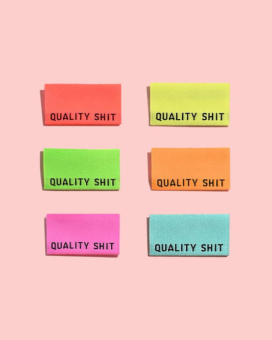 Étiquettes "Quality Shit" néon - KATM