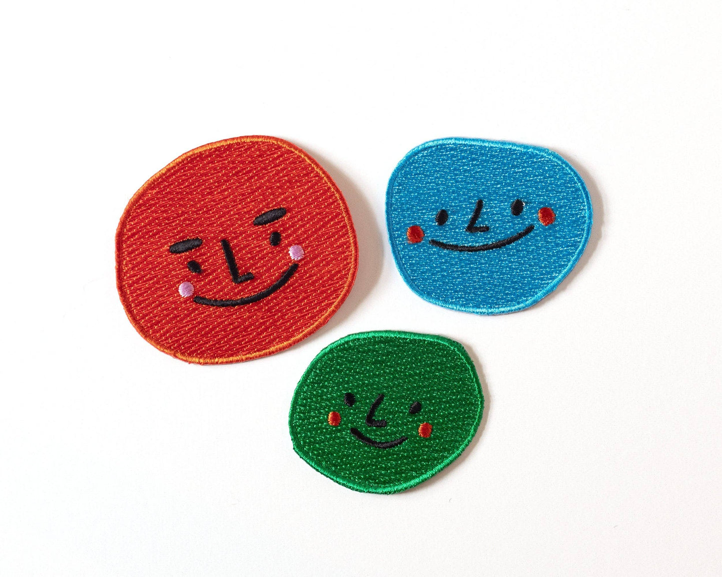 3 Smiling Faces Iron-On Patch - RippleSplash