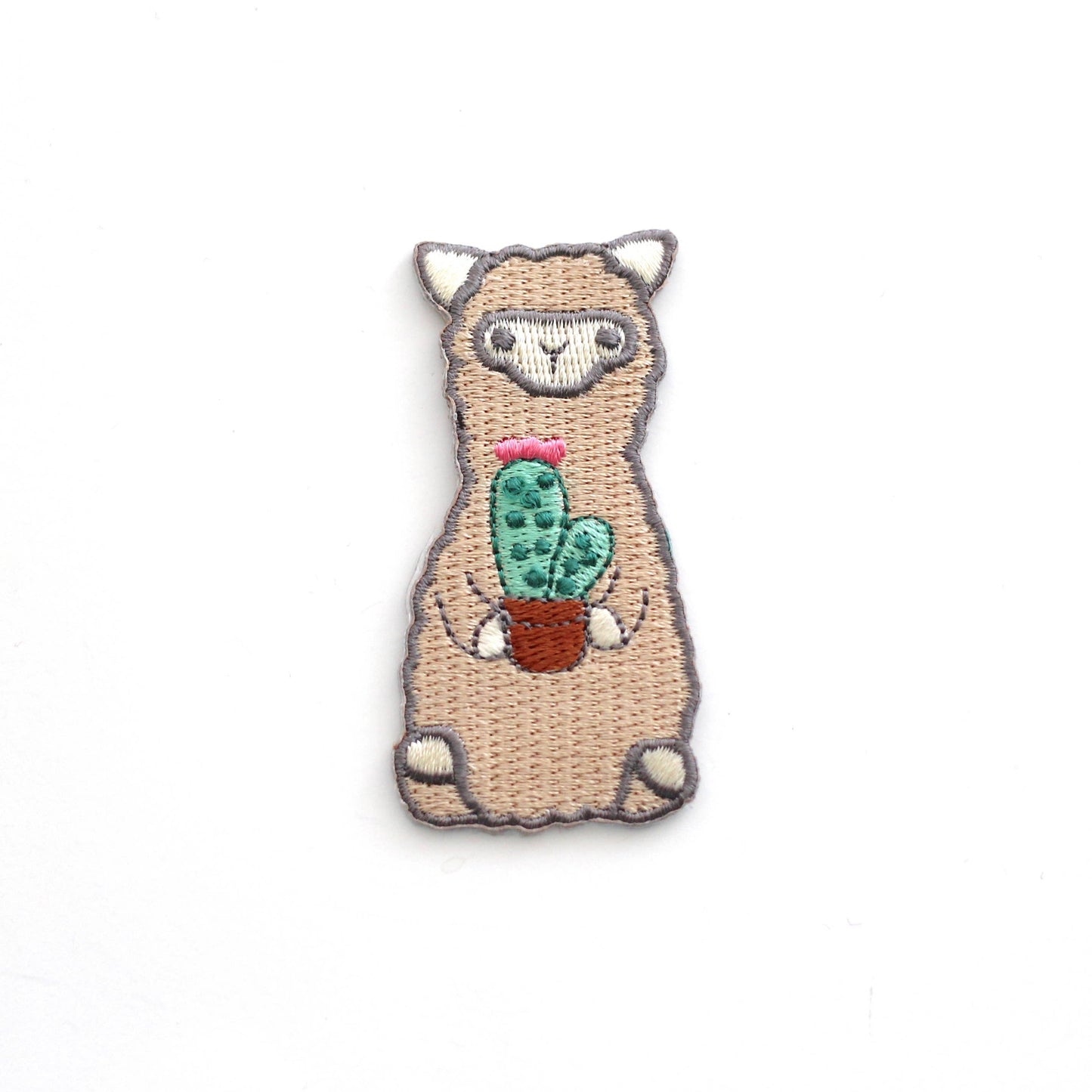 Écusson thermocollant brodé Cactus Alpaga et Lama