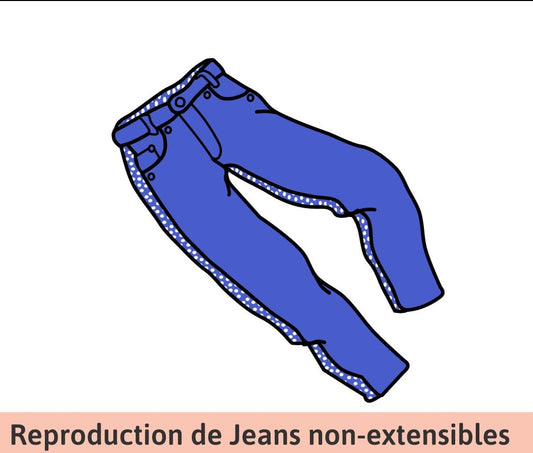 Reproduction of non-stretch jeans