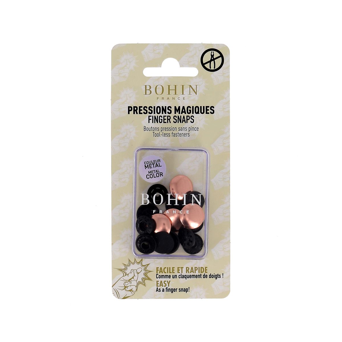 Boutons pression magiques (5 couleurs) - BOHIN