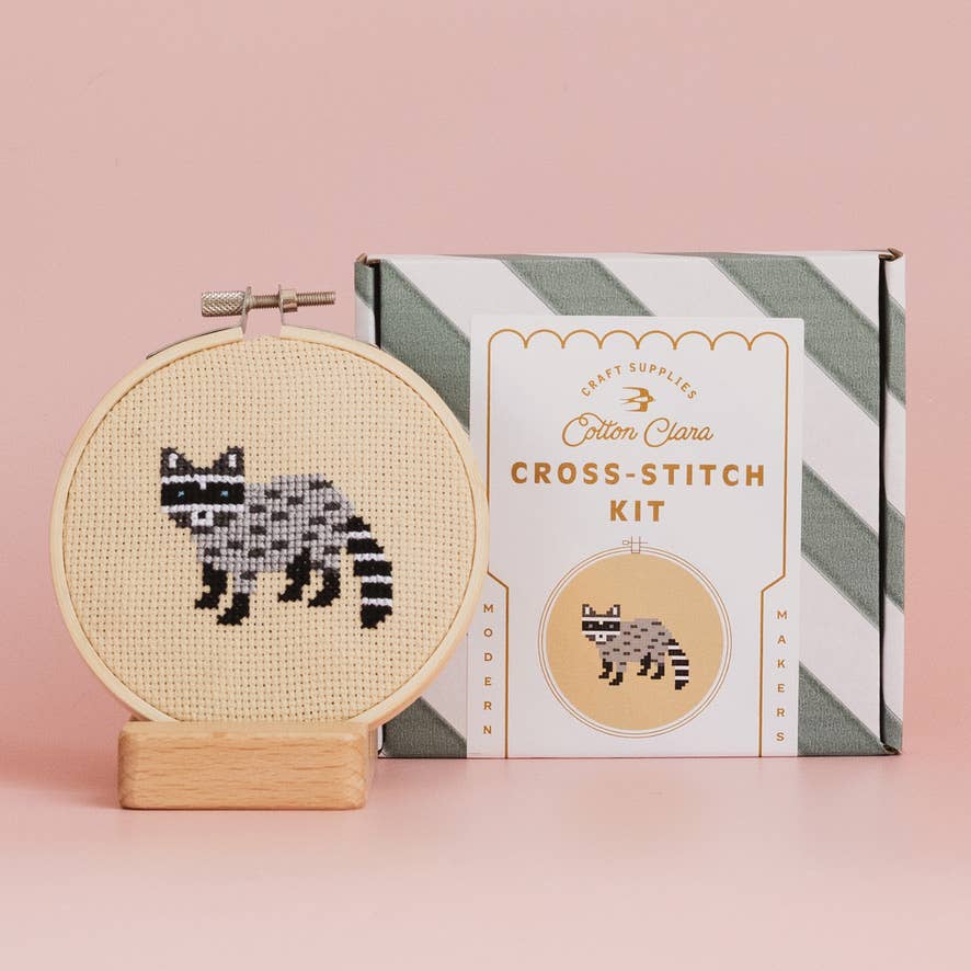 Kit de point de croix - Raton Laveur | Cotton Clara