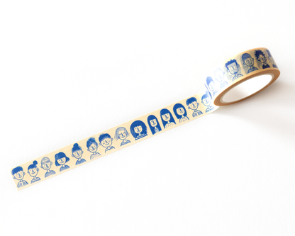 Ruban Washi Visages Illustrés