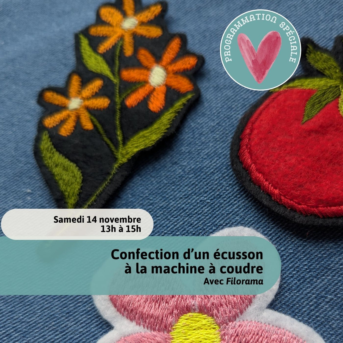 Confection d'un écusson à la machine avec Filorama