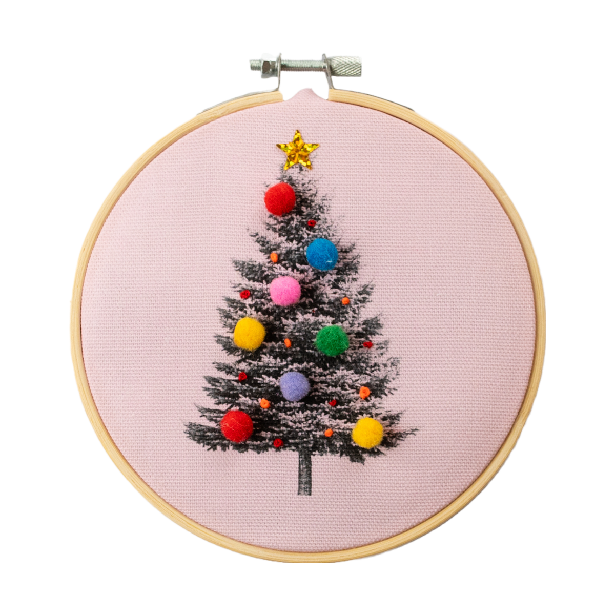 Customizable Christmas tree embroidery kit