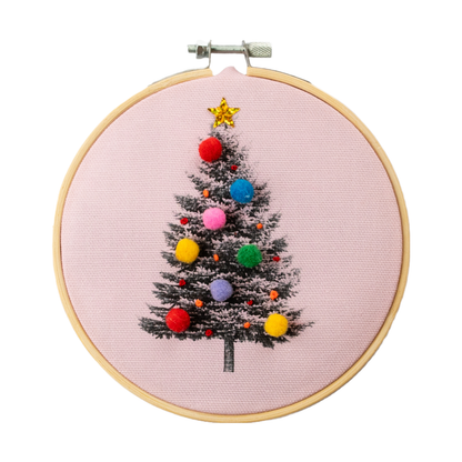 Customizable Christmas tree embroidery kit