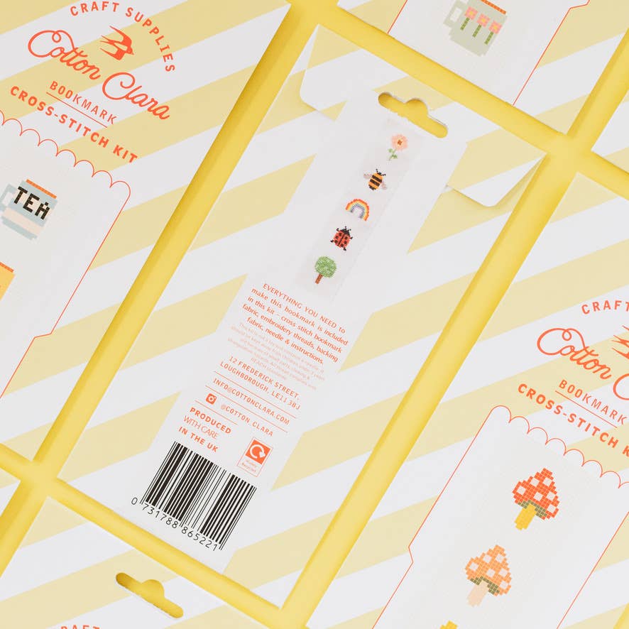 Kit marque-page au point de croix - Thé et tasses | Cotton Clara