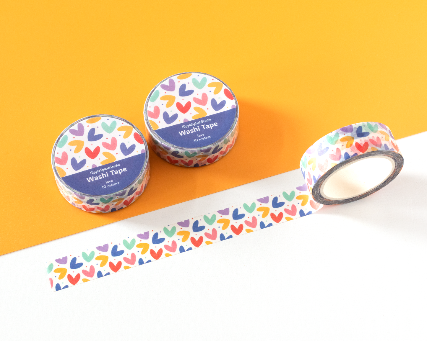 Ruban Washi Cœur Coloré