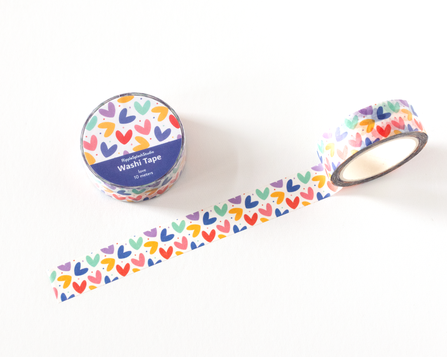 Ruban Washi Cœur Coloré