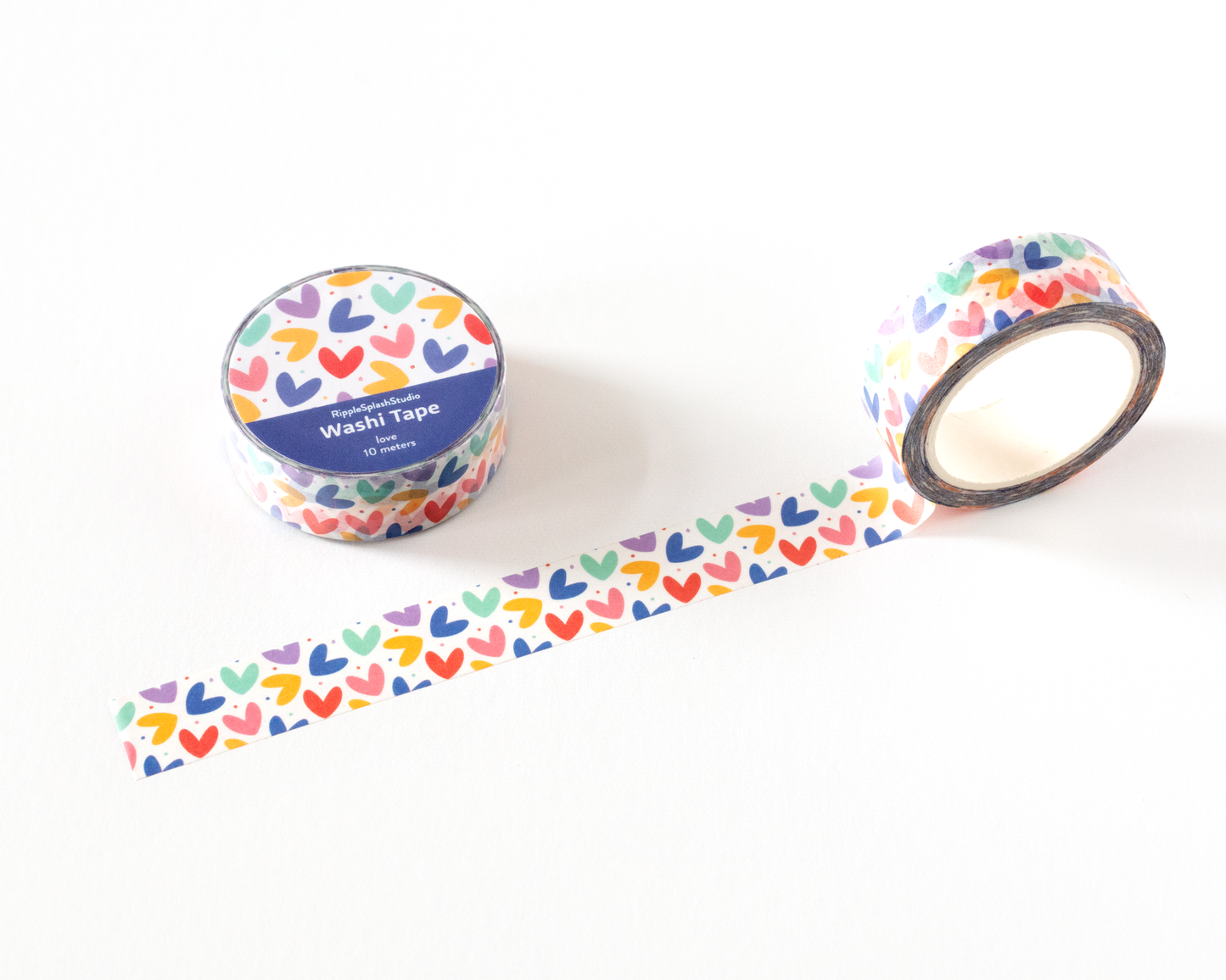 Ruban Washi Cœur Coloré