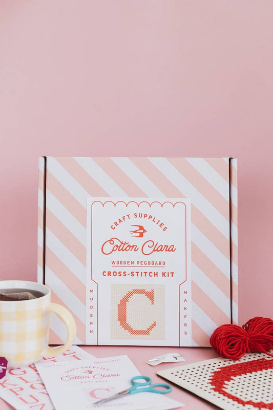 Kit de point de croix sur pegboard - Bleu | Cotton Clara