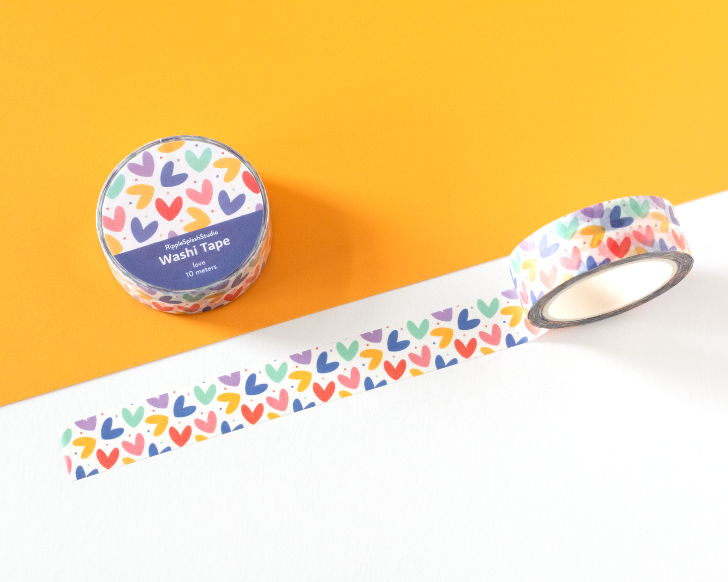 Ruban Washi Cœur Coloré