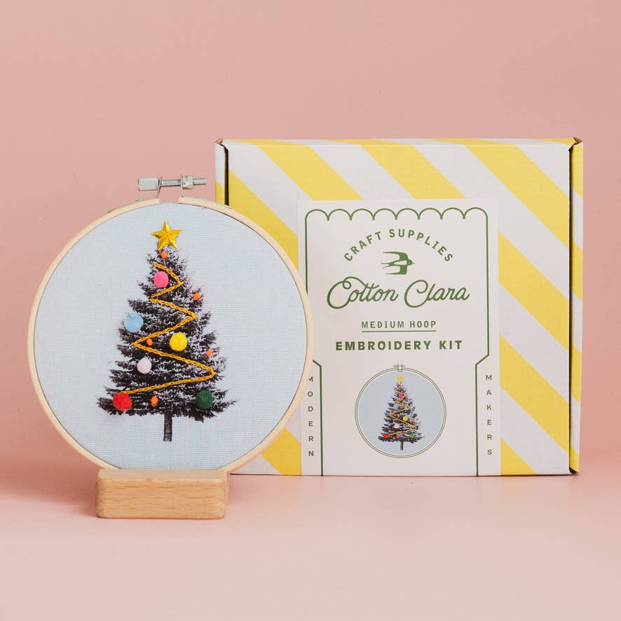 Customizable Christmas tree embroidery kit