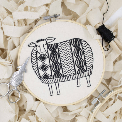 Complete Embroidery Kit Sheep in Sweater "Sweater Weather"